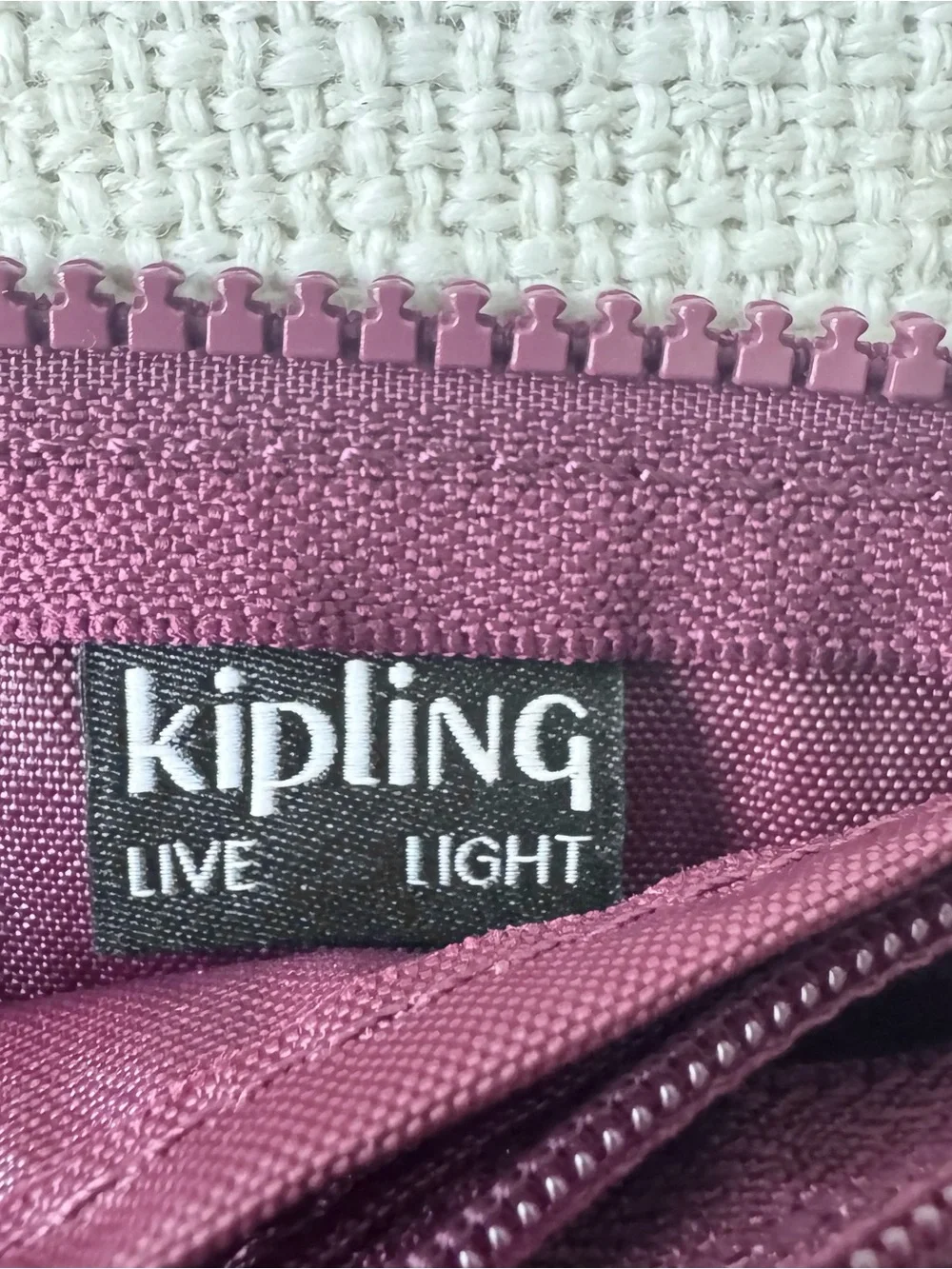 Kipling Creativity Large Maroon Pouch with Embossed Logo